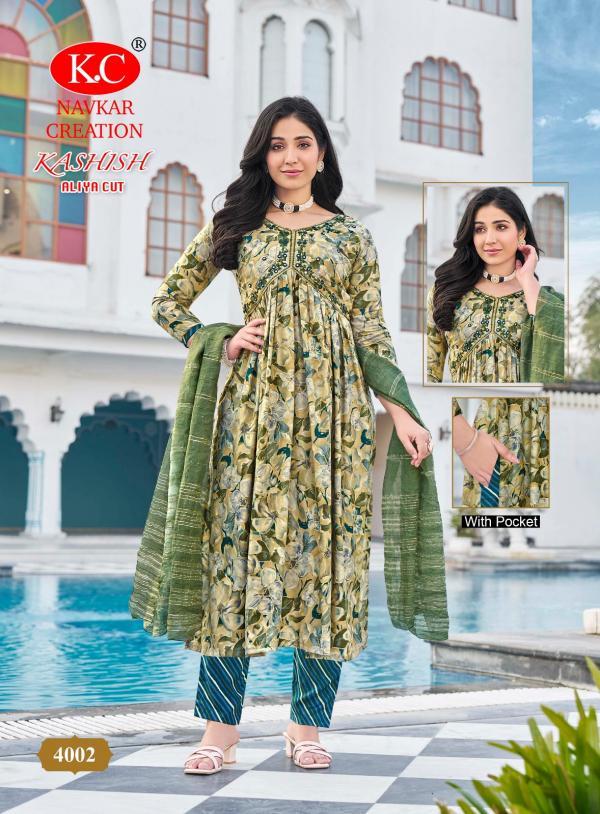 Kc Kashish Vol 4 Rayon Printed Kurti Bottom With Dupatta